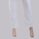 Women's Bottom Embroidered Trouser - White, Women, Pants & Tights, Chase Value, Chase Value