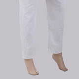 Women's Bottom Embroidered Trouser - White, Women, Pants & Tights, Chase Value, Chase Value