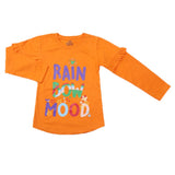 Girls Full Sleeves Jersey T-Shirt - Orange, Kids, Girls T-Shirts, Chase Value, Chase Value