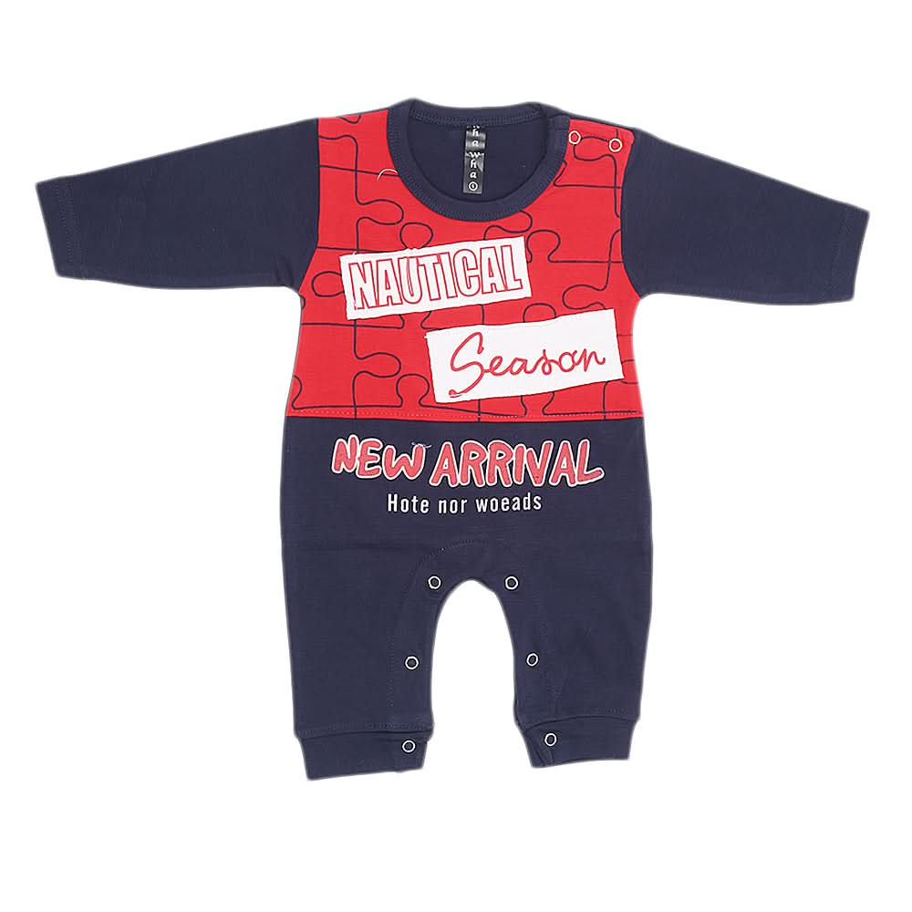 Newborn Boys Full Sleeves Romper - Navy Blue, Kids, New Born Boys Rompers, Chase Value, Chase Value