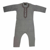 Boys Embroidered Shalwar Suit - Grey, Kids, Boys Shalwar Kameez, Chase Value, Chase Value