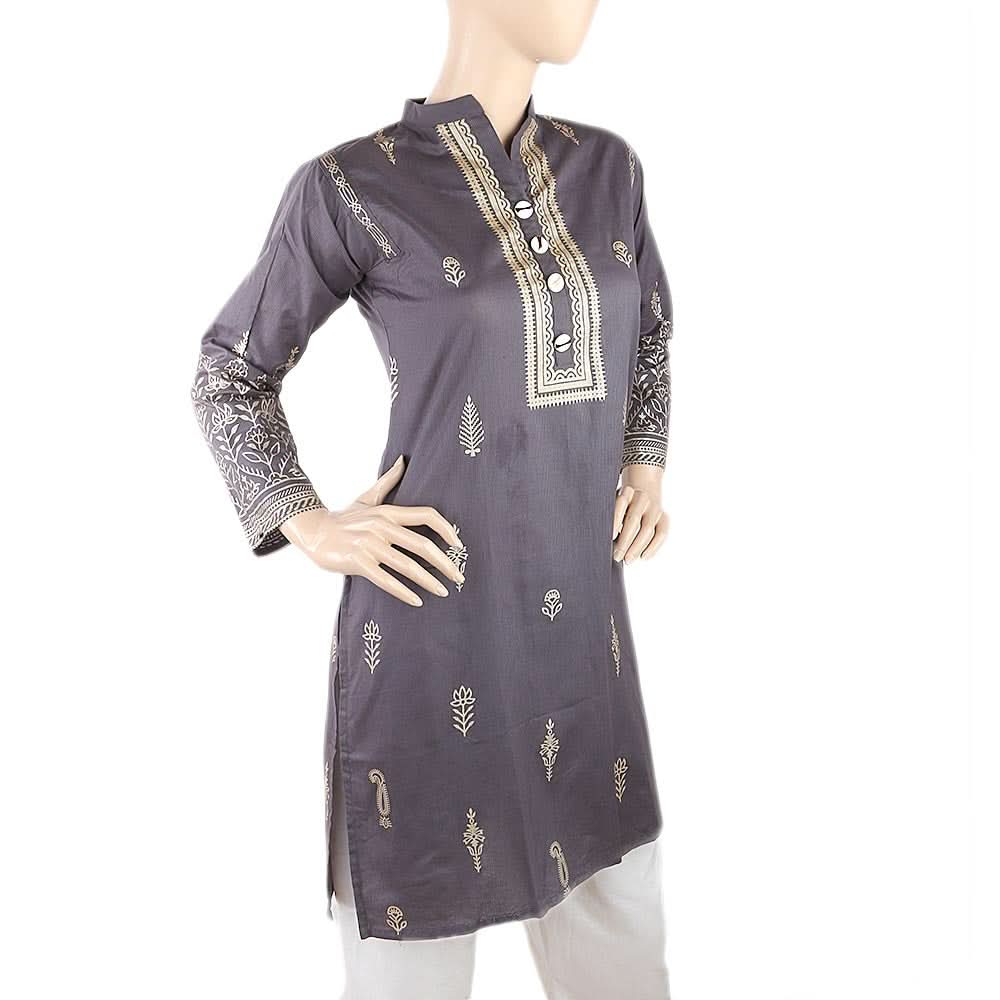 Women's Fancy Kurti - Grey, Women, Ready Kurtis, Chase Value, Chase Value