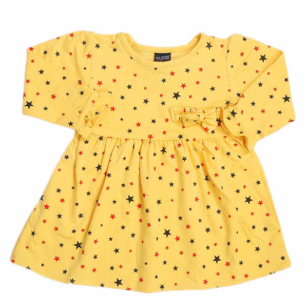 Girls Full Sleeves Frock - Yellow, Girls Frocks, Chase Value, Chase Value