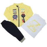 Boys Full Sleeves 3 Piece Suit - Yellow, Kids, Boys Sets And Suits, Chase Value, Chase Value