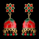 Women's Fancy Ear Jhumki - Red, Women, Earrings & Tops, Chase Value, Chase Value