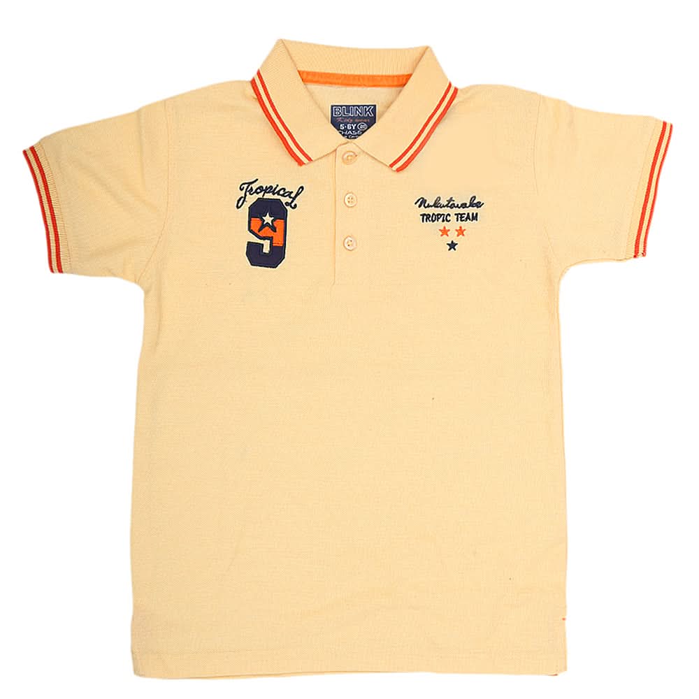 Boys Half Sleeves Polo T-Shirt - Lemon, Kids, Boys T-Shirts, Chase Value, Chase Value