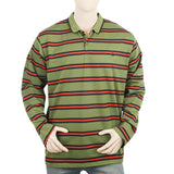 Men's Full Sleeves Yarn Dyed Polo T-Shirt - Green, Men, T-Shirts And Polos, Chase Value, Chase Value