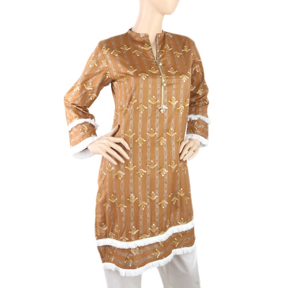 Women's Fancy Kurti - Brown, Women, Ready Kurtis, Chase Value, Chase Value