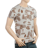 Men's Half Sleeves Round Neck T-Shirt - Light Grey, Men, T-Shirts And Polos, Chase Value, Chase Value