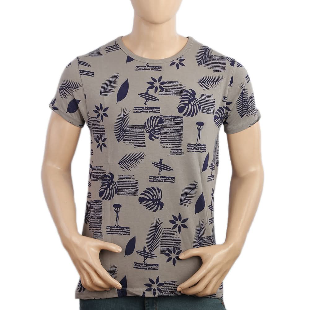 Men's Half Sleeves Round Neck T-Shirt - Grey, Men, T-Shirts And Polos, Chase Value, Chase Value