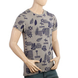Men's Half Sleeves Round Neck T-Shirt - Grey, Men, T-Shirts And Polos, Chase Value, Chase Value