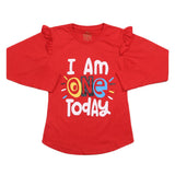 Girls Full Sleeves Jersey T-Shirt - Red, Kids, Girls T-Shirts, Chase Value, Chase Value