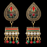 Women's Fancy Ear Jhumki - Green, Women, Earrings & Tops, Chase Value, Chase Value