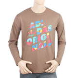 Men's Full Sleeves Printed T-Shirt - Brown, Men, T-Shirts And Polos, Chase Value, Chase Value