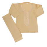Newborn Boys Embroidered Shalwar Kameez - Beige, Kids, NB Boys Shalwar Suits, Chase Value, Chase Value