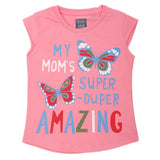 Girls Printed Half Sleeves T-Shirt 4697 - Pink, Kids, Girls T-Shirts, Chase Value, Chase Value