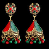 Women's Fancy Ear Jhumki - Green, Women, Earrings & Tops, Chase Value, Chase Value