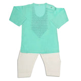 Newborn Boys Embroidered Shalwar Kameez -Cyan, Kids, NB Boys Shalwar Suits, Chase Value, Chase Value