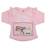 Girls Full Sleeves Jersey T-Shirt - Light Pink, Kids, Girls T-Shirts, Chase Value, Chase Value