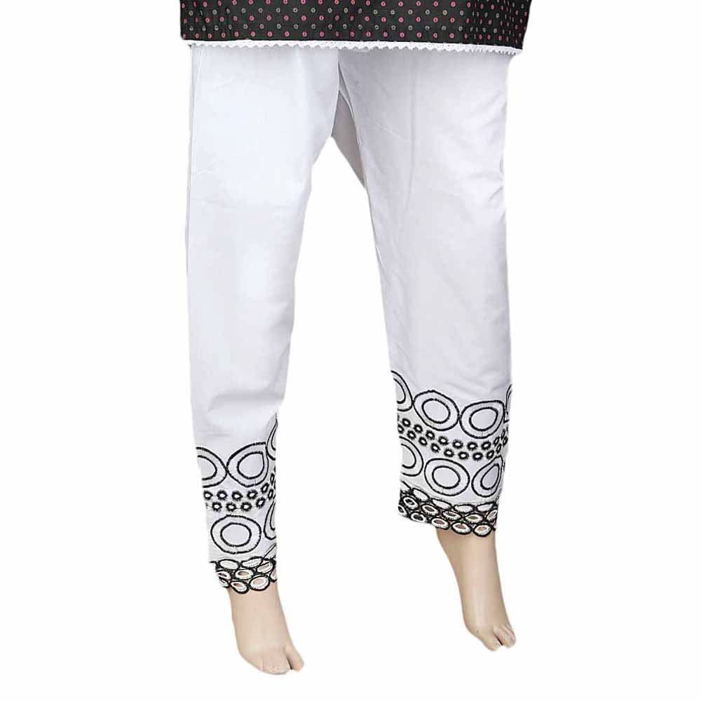 Women's Embroidered Trouser - White, Women, Pants & Tights, Chase Value, Chase Value