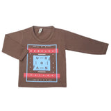 Boys Full Sleeves T-Shirt - Brown, Kids, Boys T-Shirts, Chase Value, Chase Value