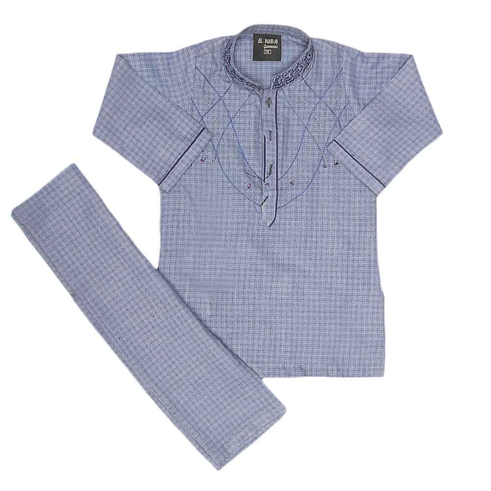 Boys Embroidered Shalwar Suit - Blue, Kids, Boys Shalwar Kameez, Chase Value, Chase Value