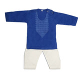Newborn Boys Embroidered Shalwar Kameez - Dark Blue, Kids, NB Boys Shalwar Suits, Chase Value, Chase Value