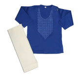 Newborn Boys Embroidered Shalwar Kameez - Dark Blue, Kids, NB Boys Shalwar Suits, Chase Value, Chase Value
