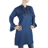 Women's Plain Kurti - Blue, Women, Ready Kurtis, Chase Value, Chase Value