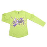 Girls Full Sleeves Jersey T-Shirt - Light Green, Kids, Girls T-Shirts, Chase Value, Chase Value