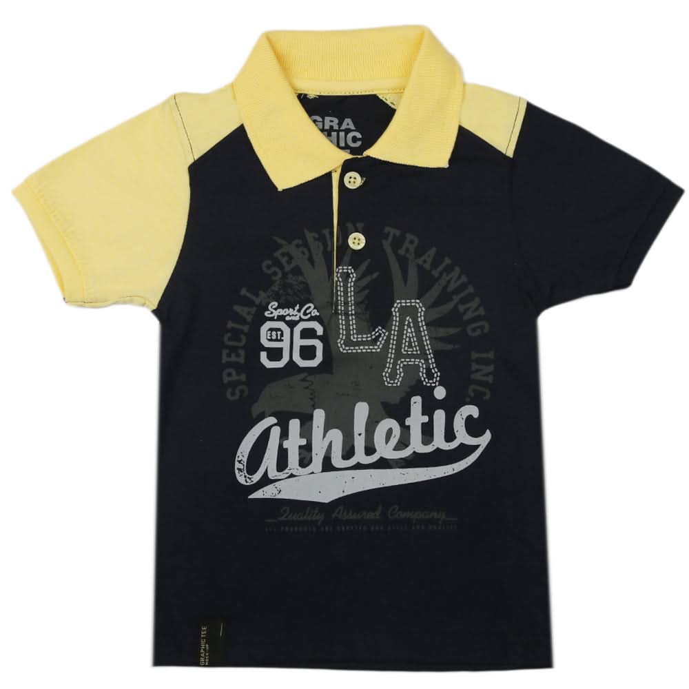 Boys Half Sleeves Polo T-Shirt - Lemon, Boys T-Shirts, Chase Value, Chase Value