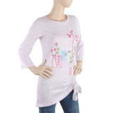 Women's Front Bottom Embroidered Top - Purple, Women, T-Shirts And Tops, Chase Value, Chase Value