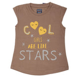 Girls Printed Half Sleeves T-Shirt 4692 - Light Brown, Kids, Girls T-Shirts, Chase Value, Chase Value