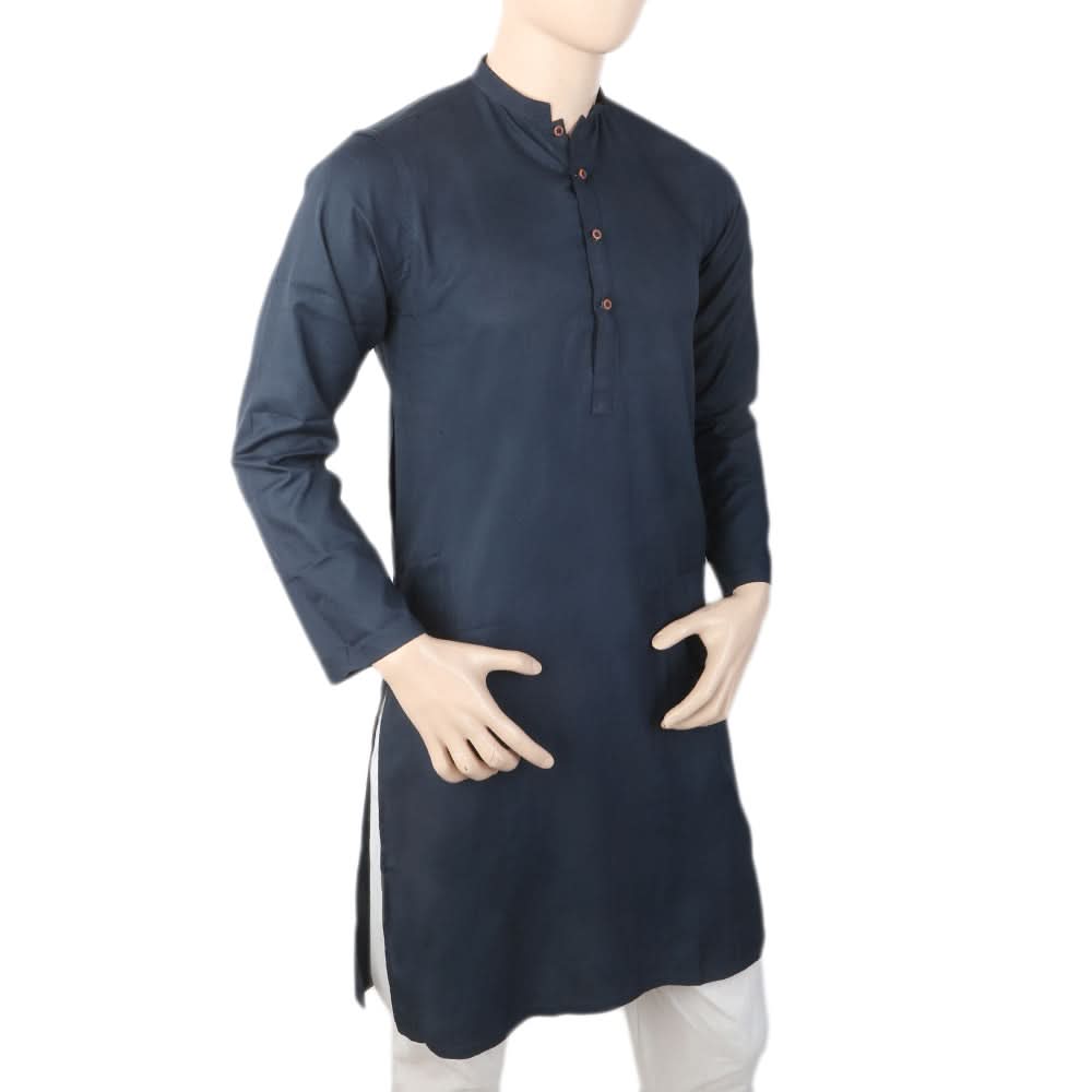 Men's Stamp Kurta - Steel Blue, Men, Kurtas, Chase Value, Chase Value
