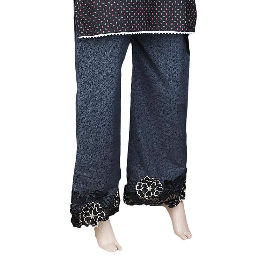 Women's Printed Bell Bottom Trouser - Black, Women, Pants & Tights, Chase Value, Chase Value