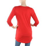 Women's Front Embroidery Yuck Top - Red, Women, T-Shirts And Tops, Chase Value, Chase Value