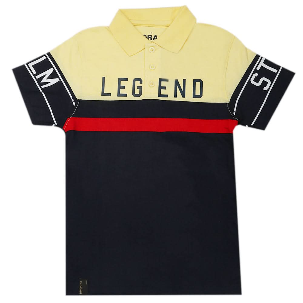 Boys Half Sleeves Polo T-Shirt - Lemon, Boys T-Shirts, Chase Value, Chase Value