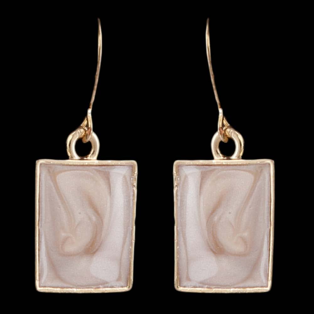 Women's Ear Tops - Tea Pink & Golden, Women, Earrings & Tops, Chase Value, Chase Value