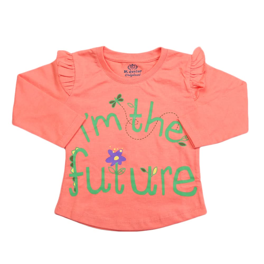 Girls Full Sleeves Jersey T-Shirt - Pink, Kids, Girls T-Shirts, Chase Value, Chase Value