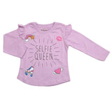 Girls Full Sleeves Jersey T-Shirt - Purple, Kids, Girls T-Shirts, Chase Value, Chase Value