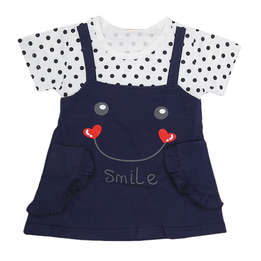 Newborn Girls Frock - Navy Blue, Kids, NB Girls Frocks, Chase Value, Chase Value