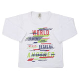 Boys Full Sleeves T-Shirt - White, Kids, Boys T-Shirts, Chase Value, Chase Value