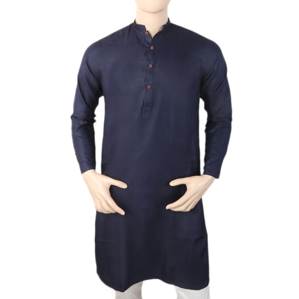 Men's Stamp Kurta - Navy Blue, Men, Kurtas, Chase Value, Chase Value