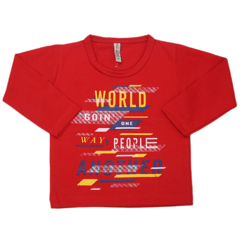 Boys Full Sleeves T-Shirt - Red, Kids, Boys T-Shirts, Chase Value, Chase Value