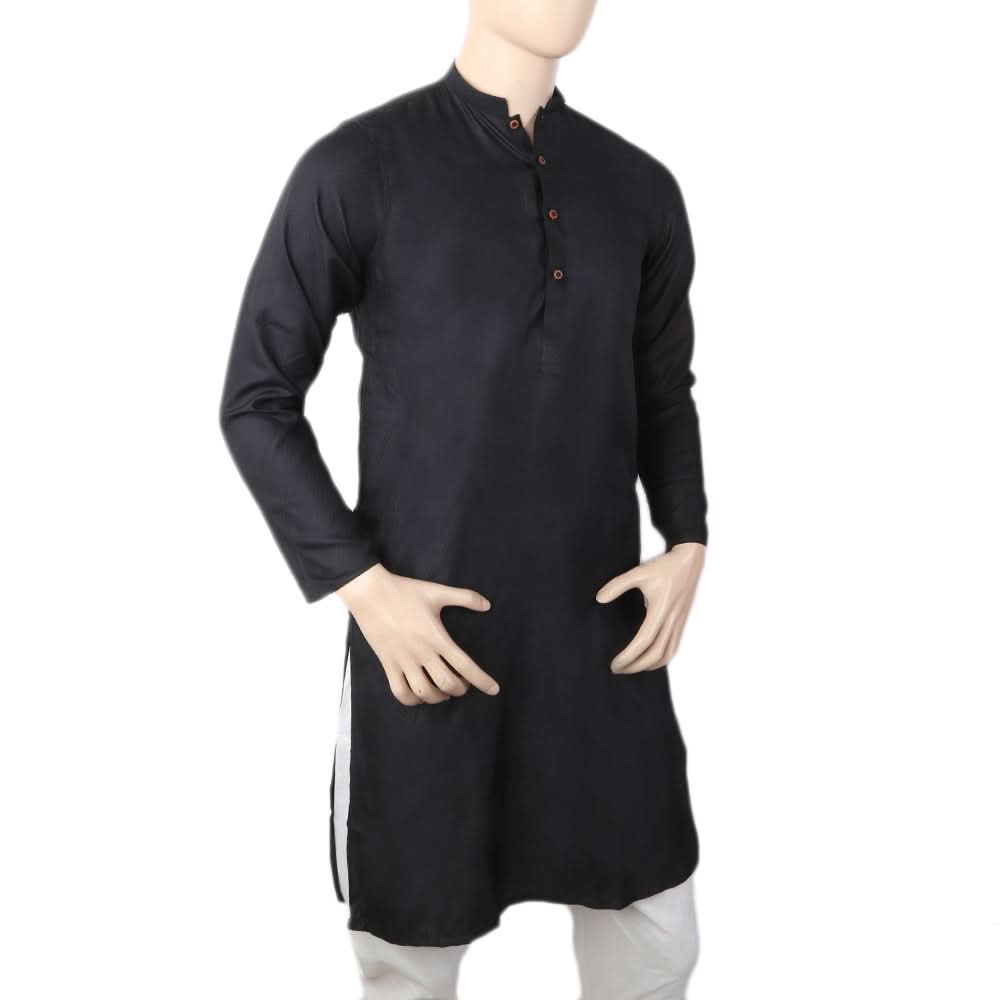 Men's Stamp Kurta - Black, Men, Kurtas, Chase Value, Chase Value