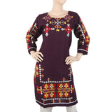 Women's Embroidered Kurti - Purple, Women, Ready Kurtis, Chase Value, Chase Value