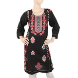 Women's Embroidered Kurti - Black, Women, Ready Kurtis, Chase Value, Chase Value