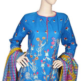 Women's Emb 3 PC Suit - Blue, Women, Shalwar Suits, Chase Value, Chase Value