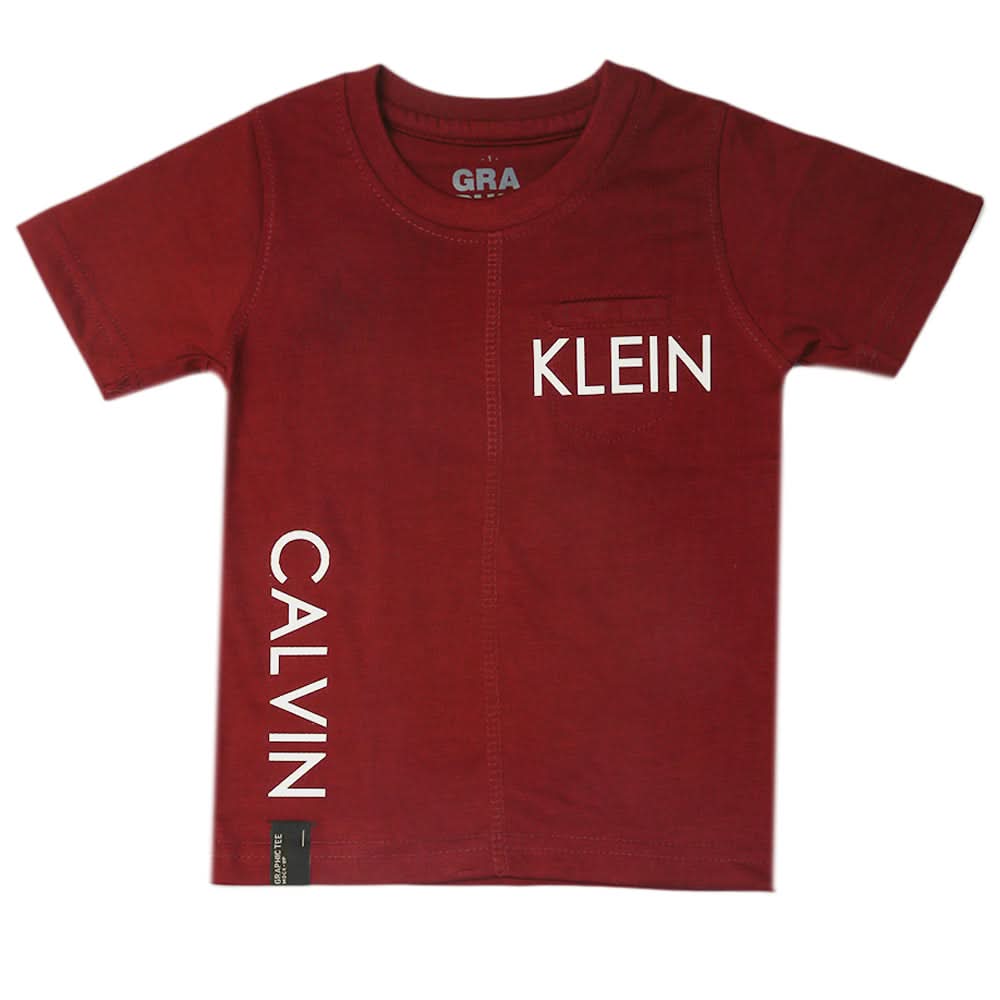 Boys Half Sleeves T-Shirt - Maroon, Boys T-Shirts, Chase Value, Chase Value
