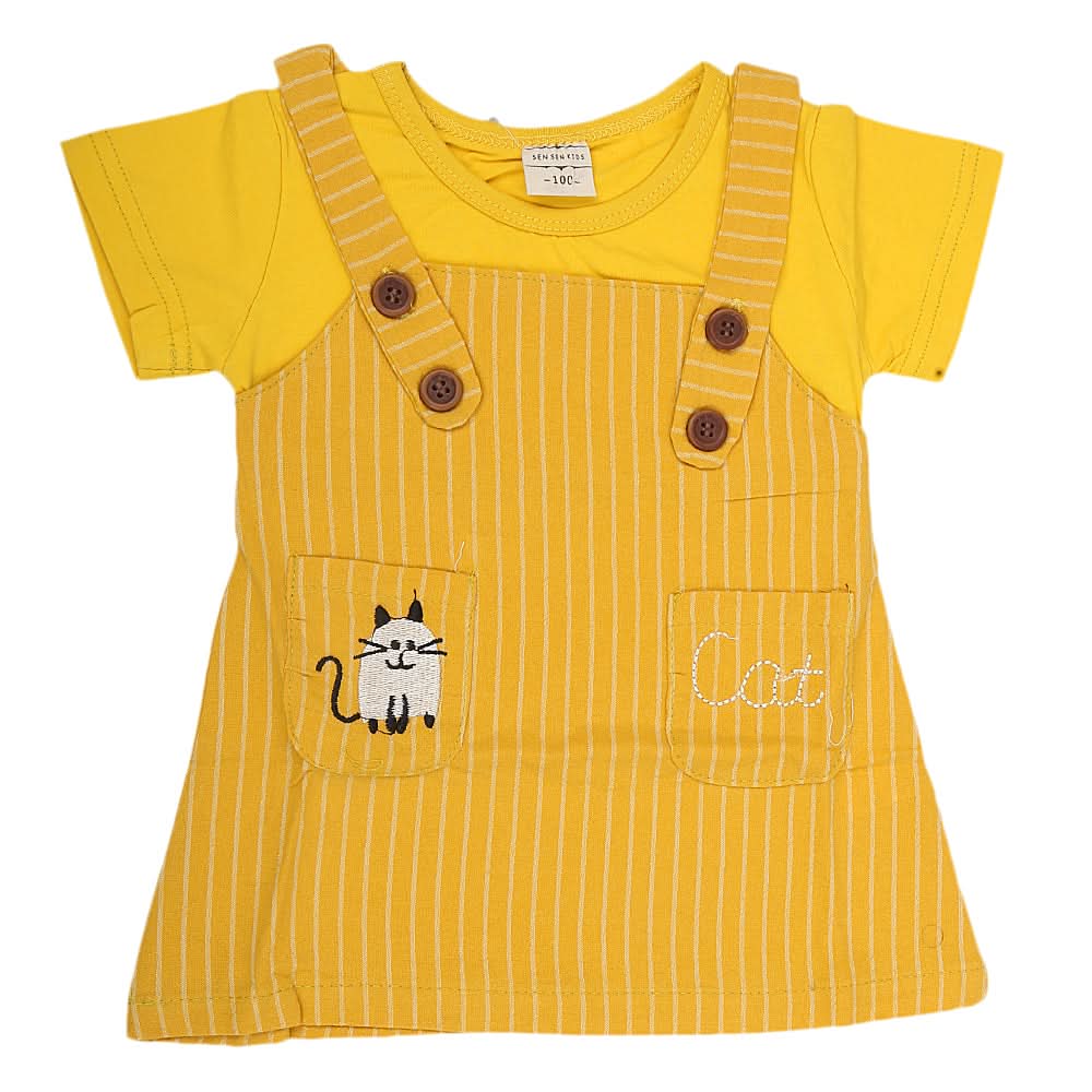 Newborn Girls Frock - Yellow, Kids, NB Girls Frocks, Chase Value, Chase Value